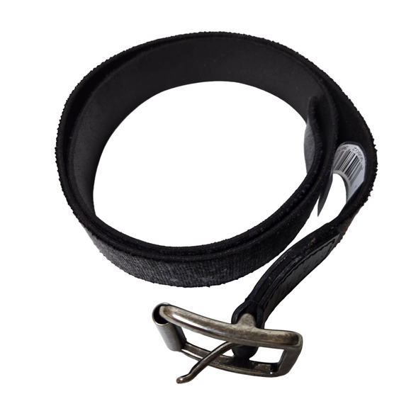 John Varvatos Star USA 38mm Fabric Inlaid Calf Leather Charcoal Men's Belt 40 - Picture 2 of 4